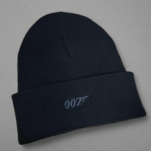 007Store James Bond 007 Embroidered Beanie - Black Edition