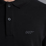 007Store James Bond 007 Embroidered Cotton Polo Shirt - Black Edition, view 2