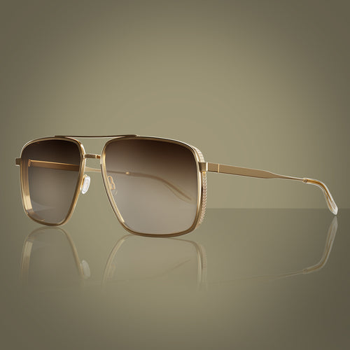 007Store James Bond 007 Scaramanga - Gold / Gold Rush Sunglasses - By Barton Perreira (Pre-order)