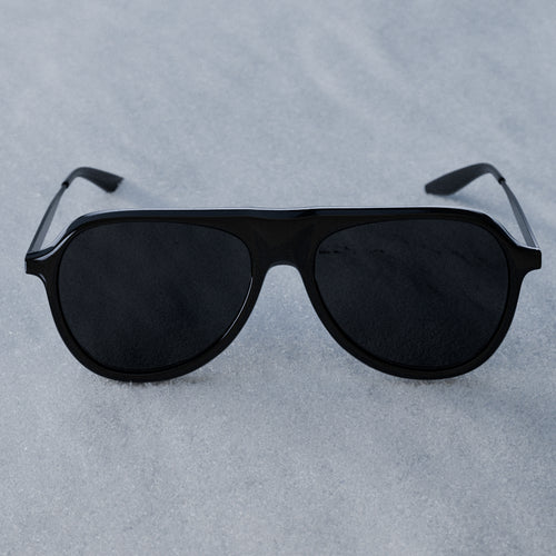 007Store James Bond 007 Vedretta Sunglasses US - Black / Black Satin / Noir Edition - By Barton Perreira (Pre-order)