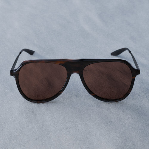 007Store James Bond 007 Vedretta Sunglasses - Tamboura Tortoise / Antique Gold / Espresso Edition - By Barton Perreira (Pre-order)