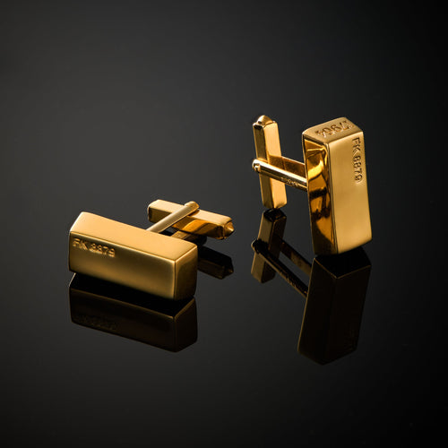 007Store James Bond 18ct Gold Bullion Bar Cufflinks - Goldfinger Edition