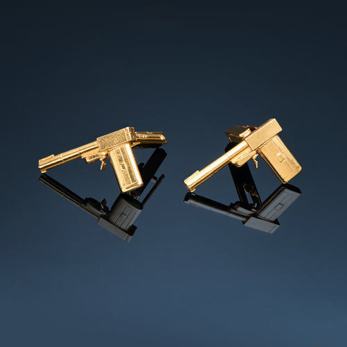 007Store James Bond 18ct Gold Golden Gun Cufflinks