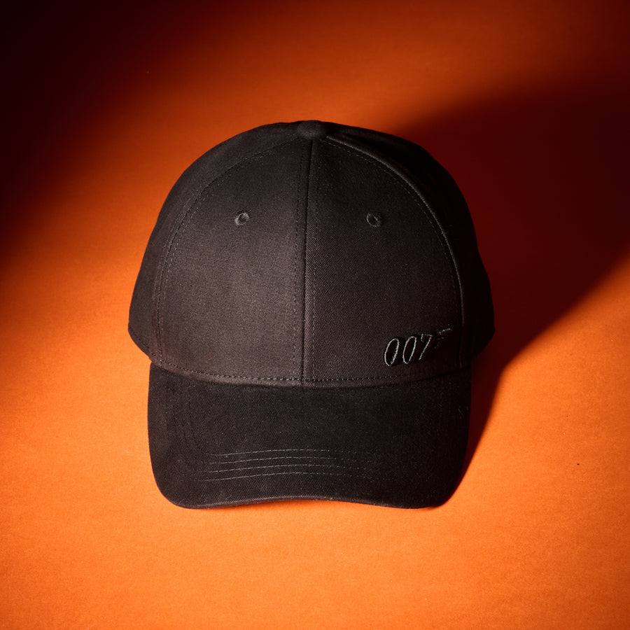 007Store James Bond 3D 007 Embroidered Baseball Cap - Black On Black
