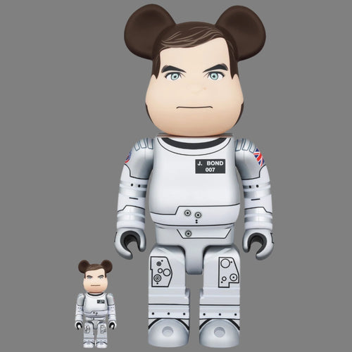 007Store James Bond Be@rbrick 100% & 400% Figure Set - Moonraker Edition โ By Medicom Toy (Outlet Item)