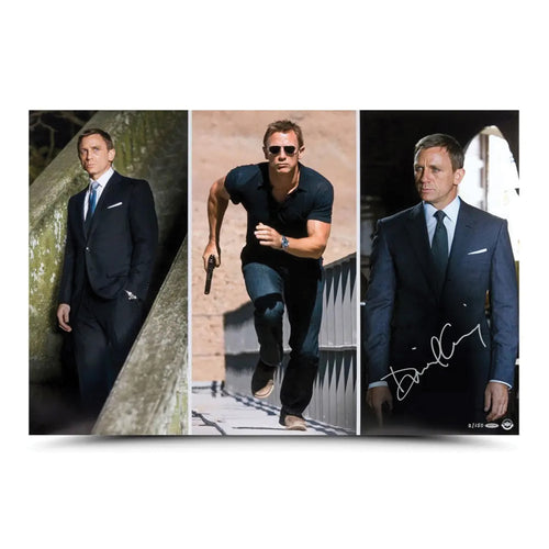007Store James Bond Daniel Craig Autographed Print - Quantum Of Solace Montage Numbered Edition