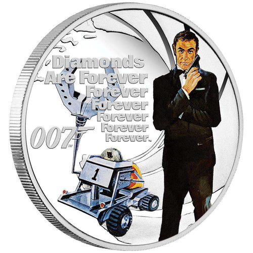 007Store James Bond Diamonds Are Forever 1/2 oz Silver Proof Coin - By The Perth Mint