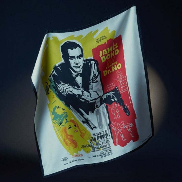 007Store James Bond Dr. No Poster Silk Pocket Square - By Turnbull & Asser