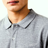007Store James Bond 007 Embroidered Cotton Polo Shirt - Grey Marl Edition, view 5