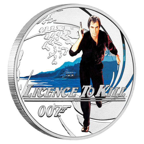 007Store James Bond Licence To Kill 1/2 oz Silver Proof Coin - By The Perth Mint