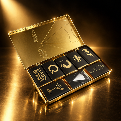 007Store James Bond Mini Milk Chocolate Bars Tuxedo Tin - By Charbonnel et Walker (80g)