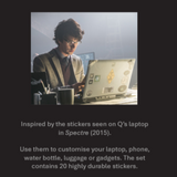 007Store James Bond Q Laptop Sticker Set - Spectre Edition (Outlet Item), view 6