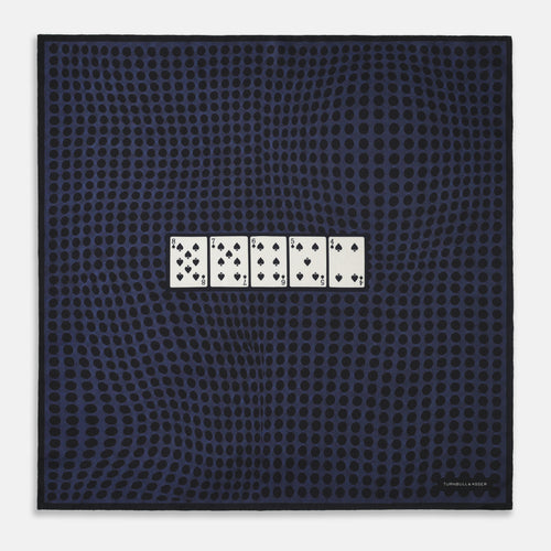 007Store James Bond Straight Flush Silk Pocket Square - Casino Royale 20th Anniversary Edition - By Turnbull & Asser