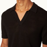007Store James Bond Tie Stitch Silk Cotton Polo Shirt - By Orlebar Brown, view 2