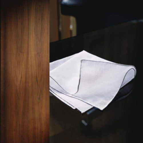 007Store James Bond White Voile Pocket Square - By Turnbull & Asser