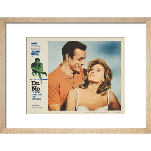 007Store James Bond Dr. No Lobby Card Framed Art Print - By King & McGaw