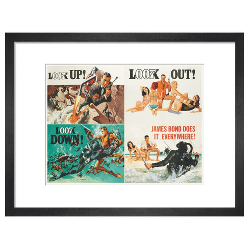 007Store James Bond Thunderball Four-piece Framed Art Print - By King & McGaw