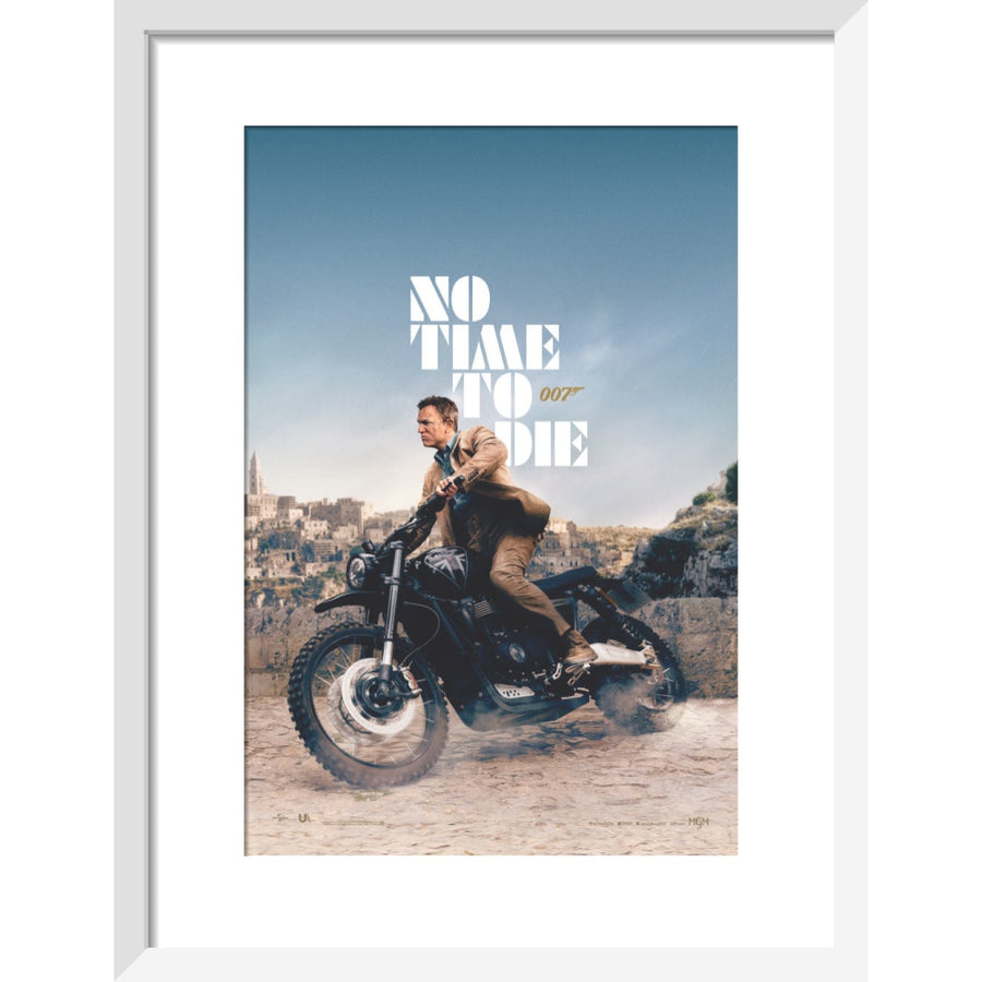 007Store James Bond No Time To Die Bike Framed Art Print - By King & McGaw