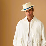 007Store The James Bond Stoke Panama Trilby Hat - Goldfinger White Edition - by Lock & Co., view 3