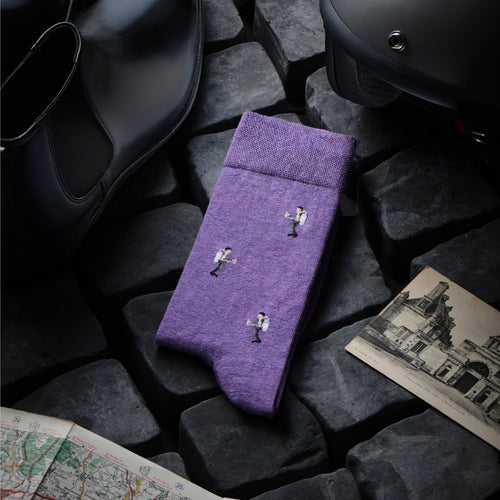 007Store "The Violet Jetpack" James Bond Socks - By The London Sock Exchange
