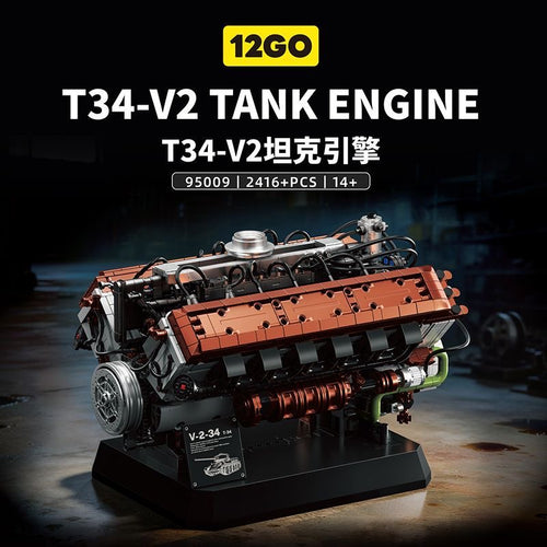 Afobrick 12GO 95009 T34-V2 Tank Engine