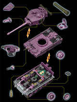 Afobrick 12GO 97009 Tiger heavy tank electroplating purple, view 3