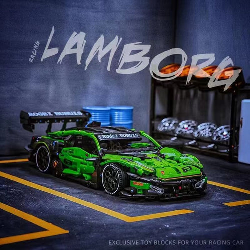 Afobrick CACO BLOCK C019 Lamborghini green sports car 1:14