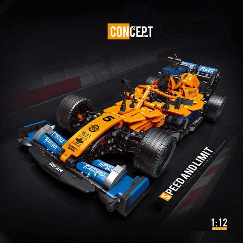 Afobrick CACO BLOCK Orange F1 Formula Car 1:12 1248pcs