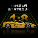 Afobrick CADA C61057 Master yellow Ferrari 488 1:8 3229pcs, view 6