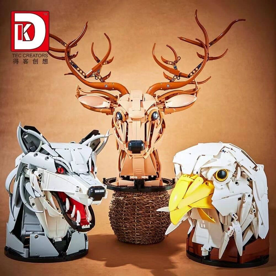 Afobrick DK Animals Head carvings Ornaments