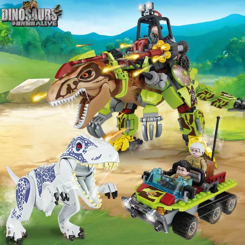 Afobrick Forange BLOCK FC3723 Dinosaur Quest Dinosaur Battle 640pcs