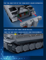 Afobrick GUDI Military German King Tiger I Tank, view 5
