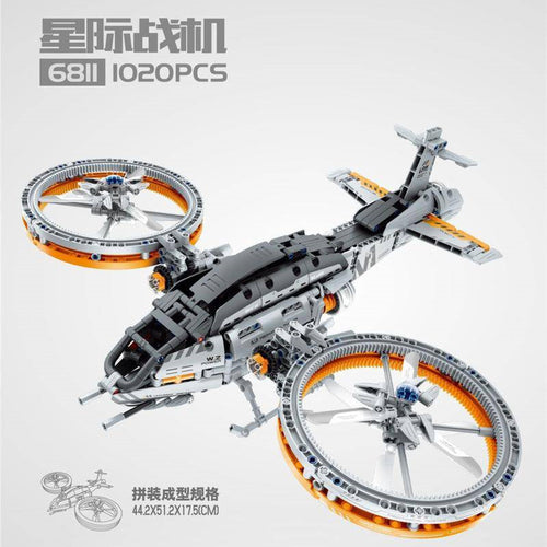 Afobrick IM MASTER Mechanical Master 6811 starfighter 1020pcs
