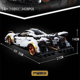Afobrick KBOX 10252 PAGANI Huayrar R white gold 3428pcs, view 2
