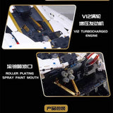Afobrick KBOX 10252 PAGANI Huayrar R white gold 3428pcs, view 4