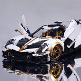 Afobrick KBOX 10252 PAGANI Huayrar R white gold 3428pcs, view 5
