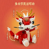 Afobrick Keeppley K19909 Dragon holding golden beads, view 4