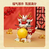 Afobrick Keeppley K19909 Dragon holding golden beads, view 5