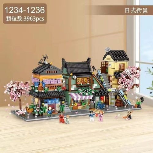 Afobrick Loz Japanese Street View Mini Brick