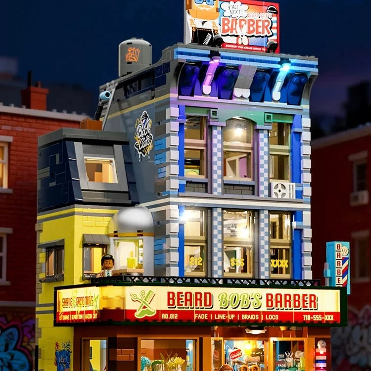 Afobrick Lumibricks 19012 Street barber shop