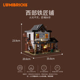 Afobrick Lumibricks L9089 Western Blacksmith Shop, view 5