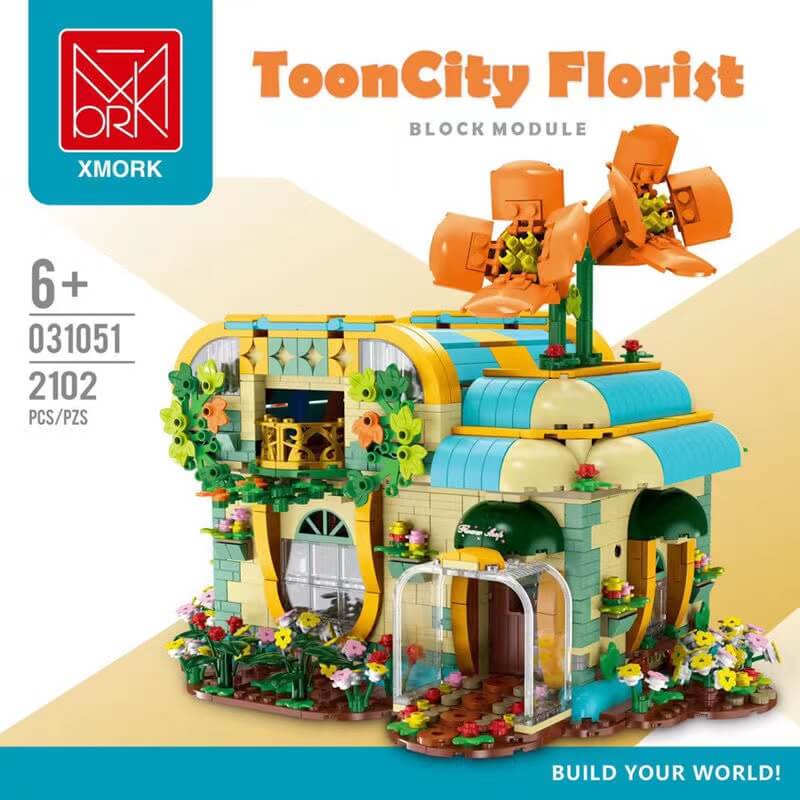 Afobrick MORK MODEL 031051 ToonCity Florist 2102pcs