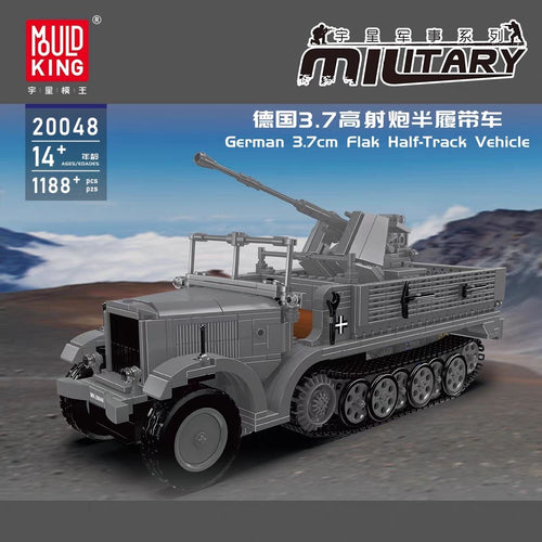 Afobrick Mould King 20048 German 3.7mm Flak Half-track Vehicle