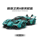 Afobrick MOYU BLOCK MY88001B Lamborghini Lambo V12 tiffany blue 2527pcs, view 2