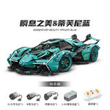 Afobrick MOYU BLOCK MY88001B Lamborghini Lambo V12 tiffany blue 2527pcs, view 3