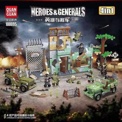 Afobrick QUANGUAN 100095 Heroes AND Generals 4 IN 1