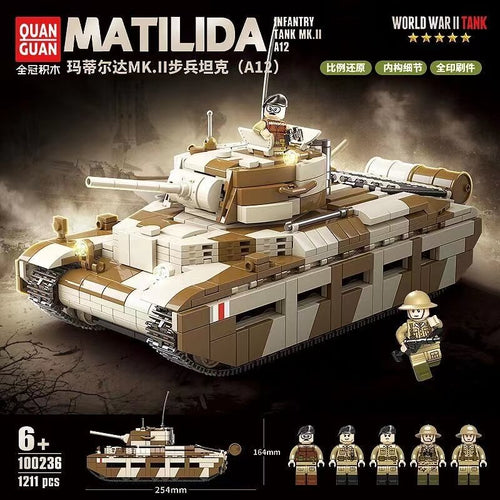Afobrick Quanguan 100236 Matilida Infantry Tank MK.II A12