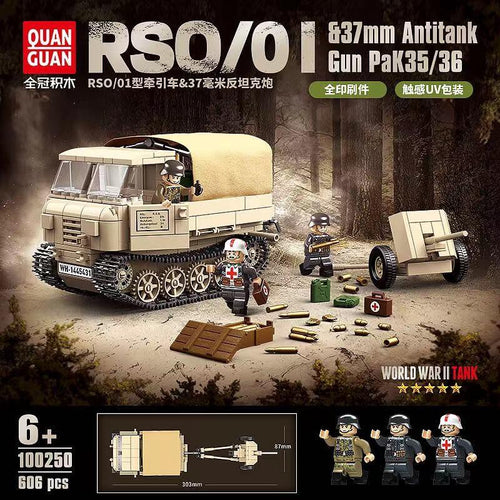 Afobrick QUANGUAN 100250 RSO/01 Tractor & 37mm Anti-Tank Gun