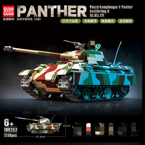 Afobrick QUANGUAN 100252 Panzerkampfwagen V Panther Ausfuhrung G