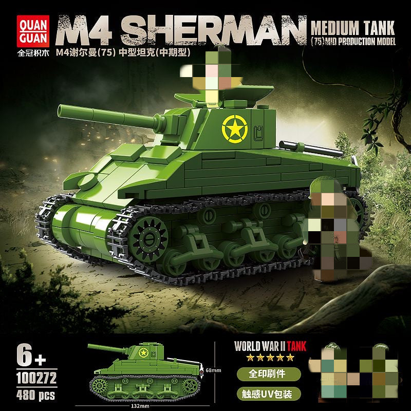 Afobrick QUANGUAN 100272 M4 SHERMAN MEDIUM TANK